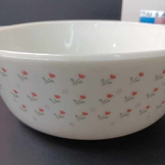 Vintage 80s Pyrex Laura Ashley Tulips Casserole Dish Made In England 9” - Picture 6 of 16